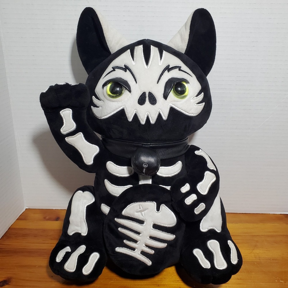 Killstar Kreeptures Maneki-Neko: Exo‎ Rift Plush Toy Gothic Spooky Skeleton Cat